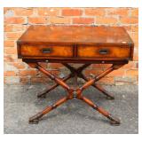 Burlwood Trestle 2 drawer Table 27' x 32' x 22'