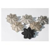 Set of (6) heavy sterling silver 7-leaf