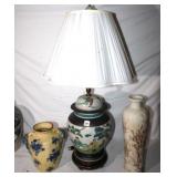 3pcs Asian Porcelai lot; Lamp, tall vase,