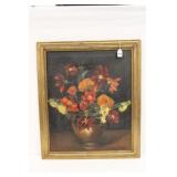 Oil on Canvas Still Life signed late 19th century
