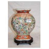 Chinese Conjined Vase on Stand 13.5'