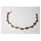 Tri-Color 14kt Gold 7' Bracelet 5.49 Total Grams