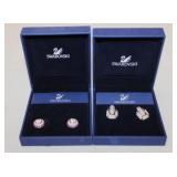 2 Pairs of Vintage Swarovski Gold Plated Clip On