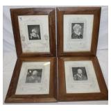 4pc Antique Engravings Queen of England, George