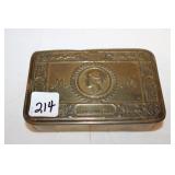 1914 embossed brass Christmas box