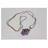 5 carat Amethyst .925 Sterling Necklace