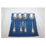Set of 4 sterling teaspoons by Marechal Niel