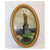 Reversed Painted Covex 'Bubble' Glass of Statue