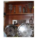 Collection of Silver Plate Decor, Candlestands,