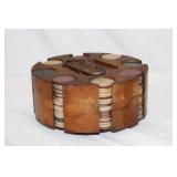 Antique Poker Chips with carrier 8' dia