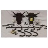 Group of 15 Wrought Iron Metal Hooks & 2