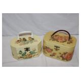 Two Vintage 3D Decopage box purses - one