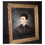 19th Century Portrait of Young Lady w/ Short Hair