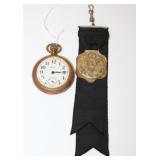 Devon Pocket Watch w/ gold tone train engraved