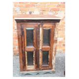 Nadeau handcrafted solid wood medium glass
