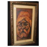 Abstract Mid Century Heavy Oil Man w/ beard