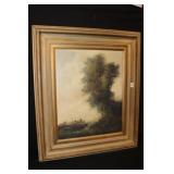 Oil on Canvas signed E. Abil Wooded Landscape