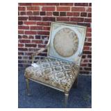Antique French Tapestry Arm Chair w/ reeded legs