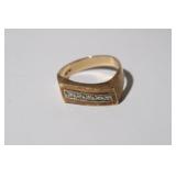 Men's 14kt Diamond A symetrical Ring sz 12.5