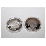 Group of 2 - 1 troy ounce .999 fine silver;