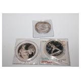 Group of 3 - 1 troy ounce .999 fine silver;