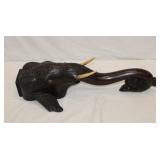 Antique Carved Elephant Head for Table Leg