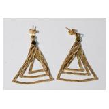 14K Vtg yellow gold dangle earrings