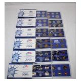 6 - US Proof Sets including; 2000, 2001, 2002,