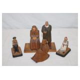 Hand carved folk art figures - Artist 'Agnes Dube'