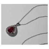 Sterling Silver 2.35 ctw Laboratory Grown Ruby &