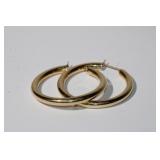 Pair of 14kt yellow gold Hoop Earrings 1.5'
