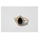 14kt yellow gold Black Onyx and Pearl Ring