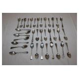 36 Assorted Sterling Silver Teaspoons 'Brite-Cut'