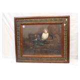 Lithograph 'Rest' by James Arthur framed Women