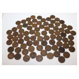 82 US Indian Head Pennies, various dates &
