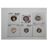 6pcs Coins, 1950 Roosevelt Dime UNC, 1970 S