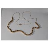 14kt 30in Gold Beaded Necklace 10.08 grams