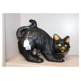 Large Paper Mache cat and necklace.
