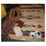 Vintage Linen GOods; Braided Rag Rugs, Native
