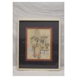 ca 1975 Pen & Ink Painting by Dianne Bugash