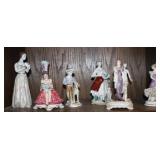 8pcs Porcelain Figurines signed