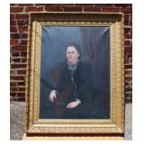 1850's Victorian Oil Painting, portrait of a