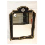 Vtg/Antique black velvet and gold wall mirror