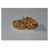 18kt Yellow Gold Open Leaf  Earrings