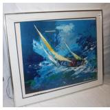 LeRoy Neiman Framed Print 'Sailing' 26' x 31'
