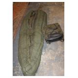 2pc Military Sleeping Bag w/ rain insert & hiking
