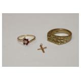 14kt Scrap yellow gold 12 grams ruby ring &
