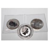 Group of 3 - 1 troy ounce .999 fine silver and