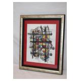 Abstract Mixed Media signed & dated 12/82