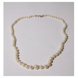 18' Pearl Necklace w/ 10kt white gold clasp